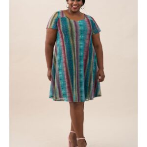 Vestido evasé de tul estampado